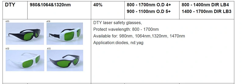 Laser Safety Goggles 800-1700nm High Power Safety Glasses Application: Diodes, ND: YAG