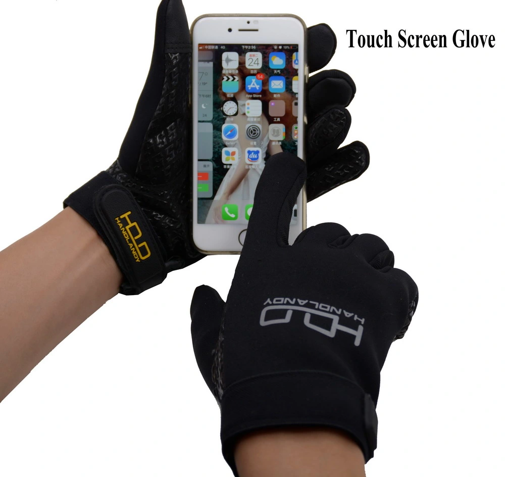 Pri Windproof Water Rain Resistant Silicone Palm Outdoor Boating Riding Touch Screen Cycling Other Sports Gloves