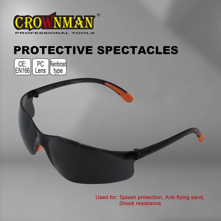 Crownman PPE, Protective Safety Glasses with CE Certificate, Dark Color Protective Spectacles