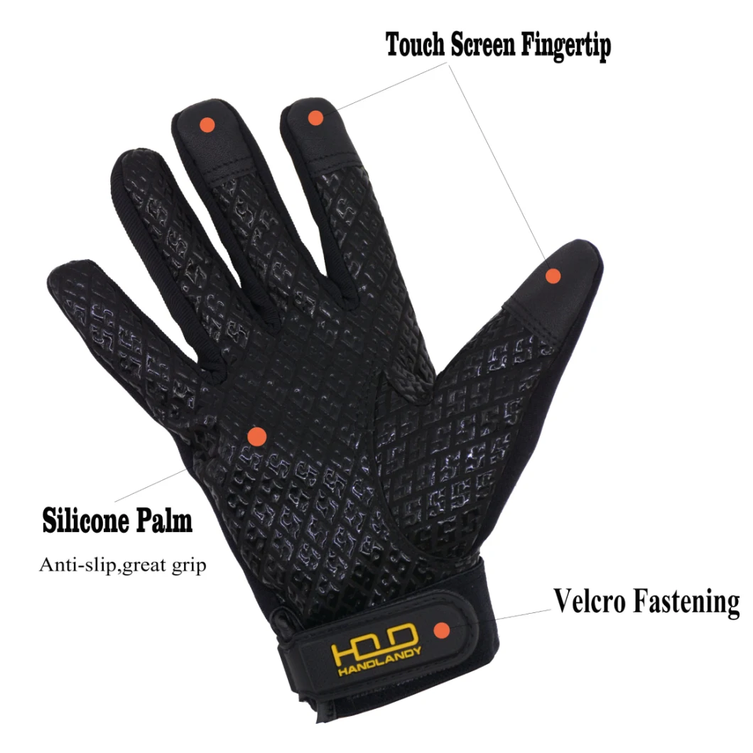 Pri Windproof Water Rain Resistant Silicone Palm Outdoor Boating Riding Touch Screen Cycling Other Sports Gloves