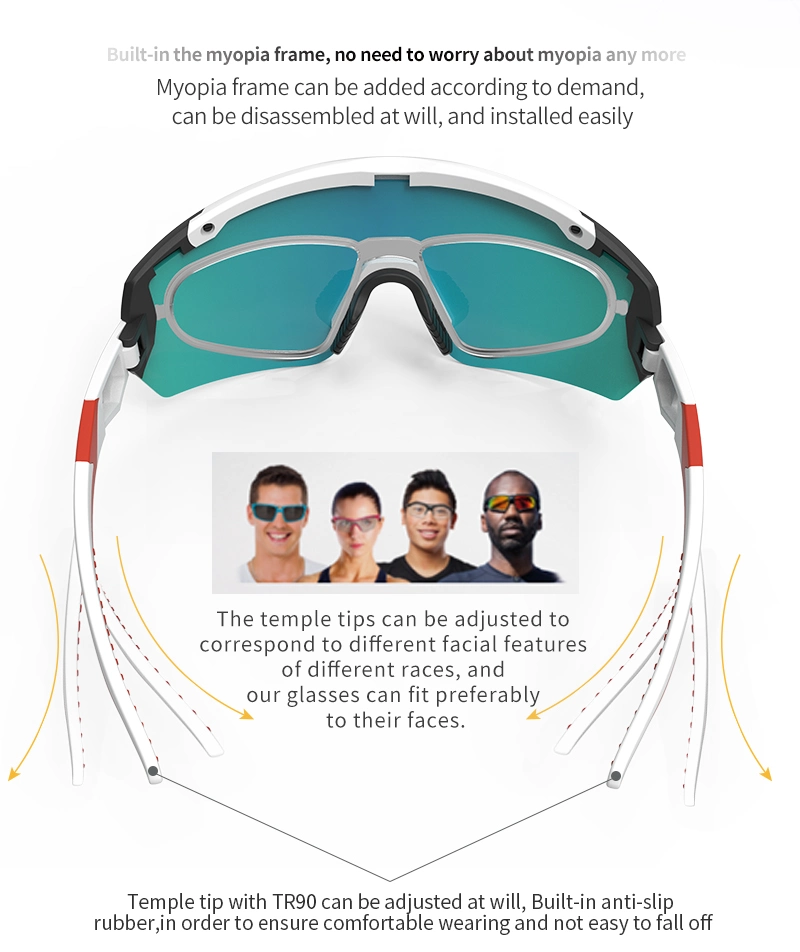 Sunok Brand New Replaceable Application Scenarios Sports Cycling Ski Glasses